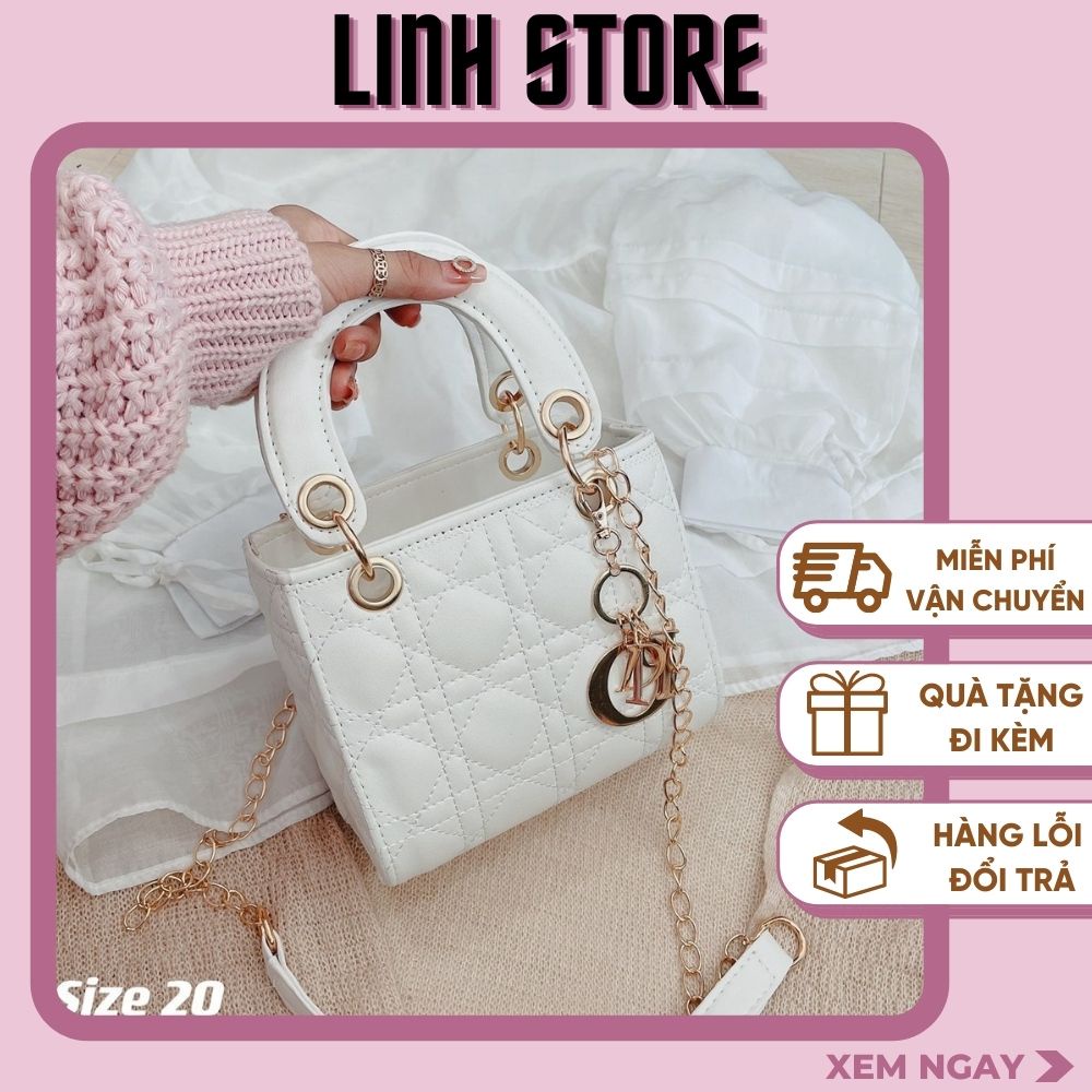 Túi Lady  Linh Store Túi Đeo Lady Nữ Vuông Trần Trám Nhiều Màu Phong Cách Sang Chảnh - LS14