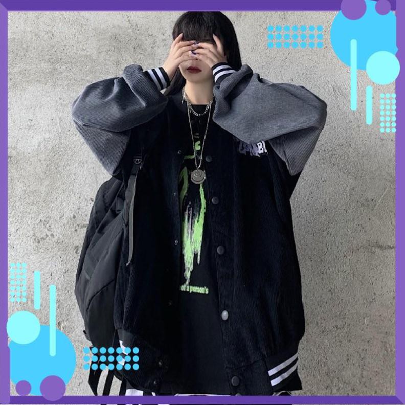 [Mặc Là Sang]  Áo Khoác Nhung Gân Bóng Chày ZOMBIF Form Rộng Mẫu Mới Siêu Chất | BigBuy360 - bigbuy360.vn