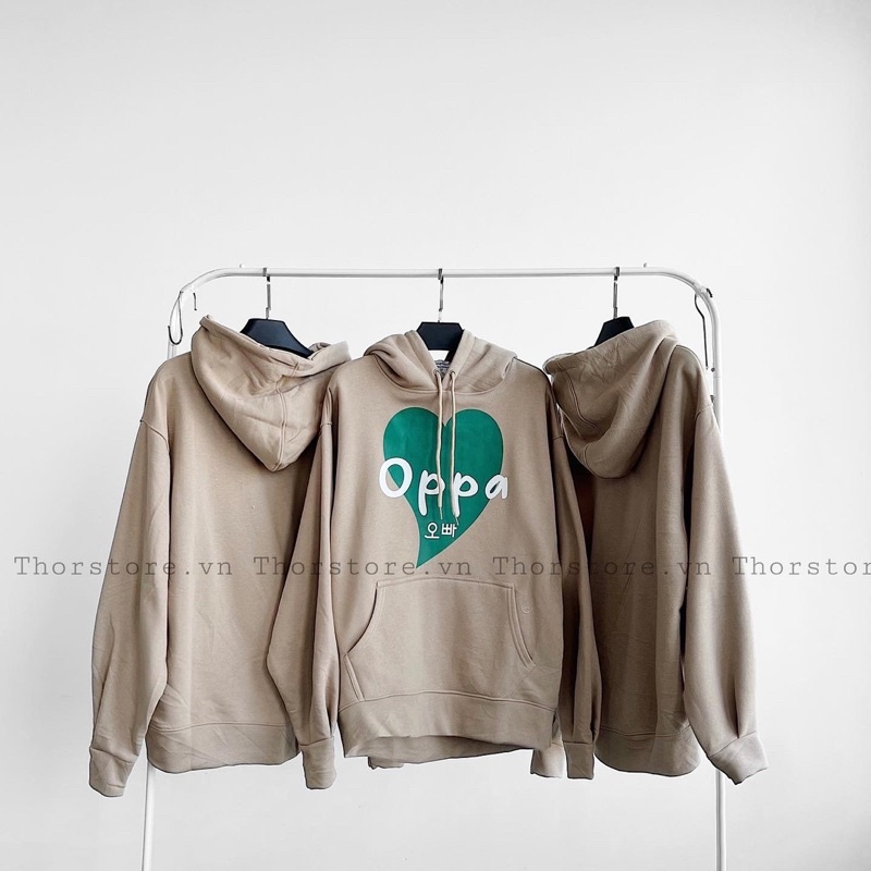 Áo hoodie nam nữ,in chữ Oppa form rộng