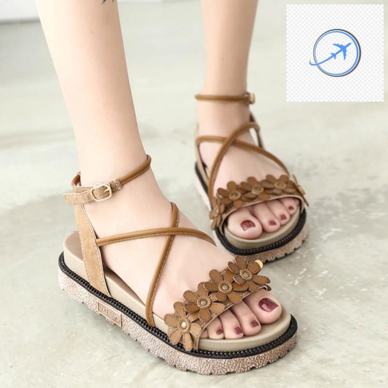 💞️🏆 Giày đế bánh mì/Dép xăng đan/Giày nữ, đế vừa, thích hợp cho đi biển, đế dày 💞️🏆