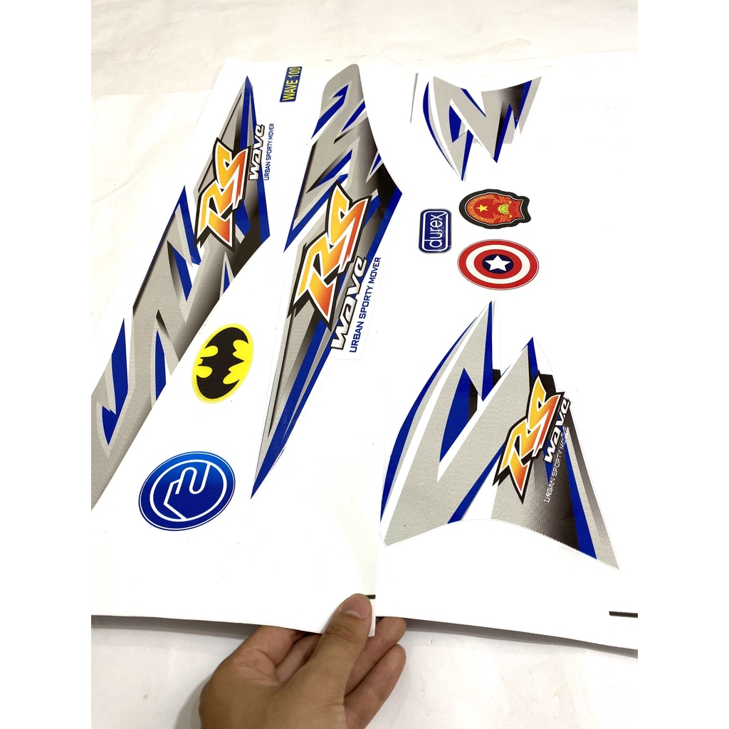 Tem Xe Máy Tem Rs Mẫu Mới Màu Xanh Dương 50cc - 100cc-110cc Chất Liệu 3 Lớp Cao Cấp