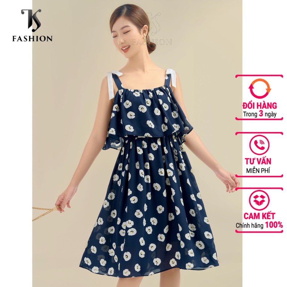 Đầm voan 2 dây dáng xòe TKFASHION DK994