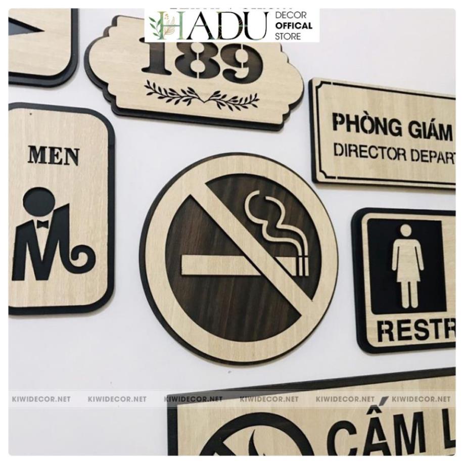 Bảng Gỗ Cấm Hút Thuốc - Bảng cấm No Smoking - HaduDecor