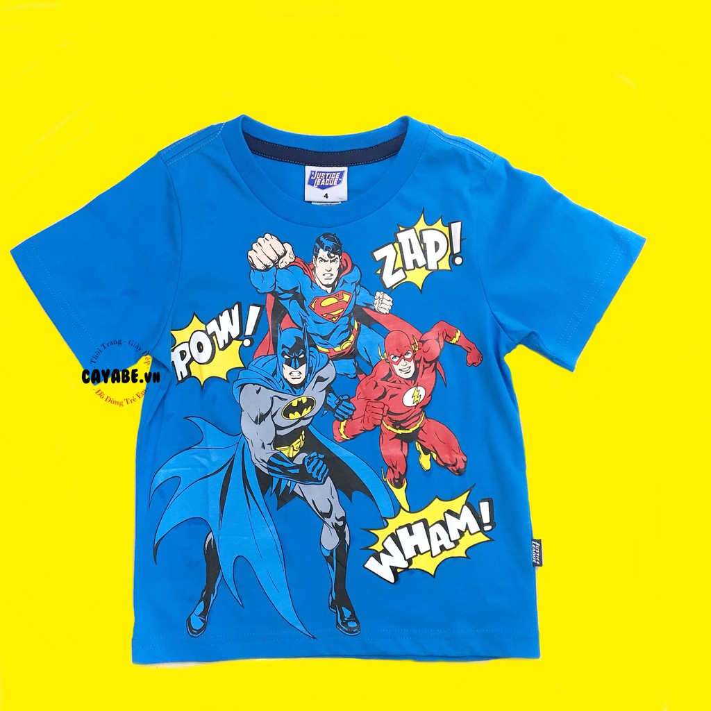 ÁO THUN CHO BÉ TRAI CAYABE 3 SIÊU NHÂN MARVEL MÀU XANH DƯƠNG (QUẦN ÁO TRẺ EM)