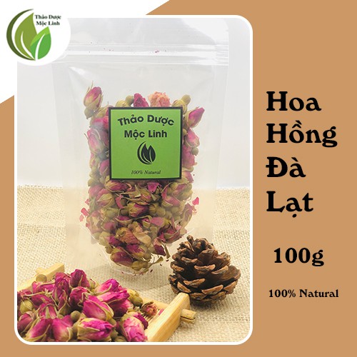 100g Nụ hoa hồng sấy khô Đà Lạt thơm đẹp chuẩn chất lượng| Thảo Dược Mộc Linh
