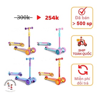 Xe scooter 3 bánh năng động có phát sáng gấp gọn dành cho bé từ 2-6 tuổi