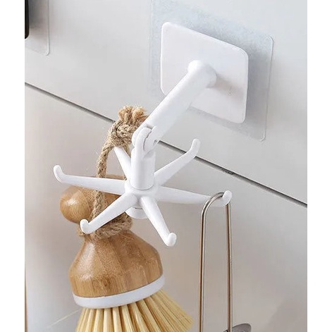 Móc Xoay 6 Chấu Dán Tường