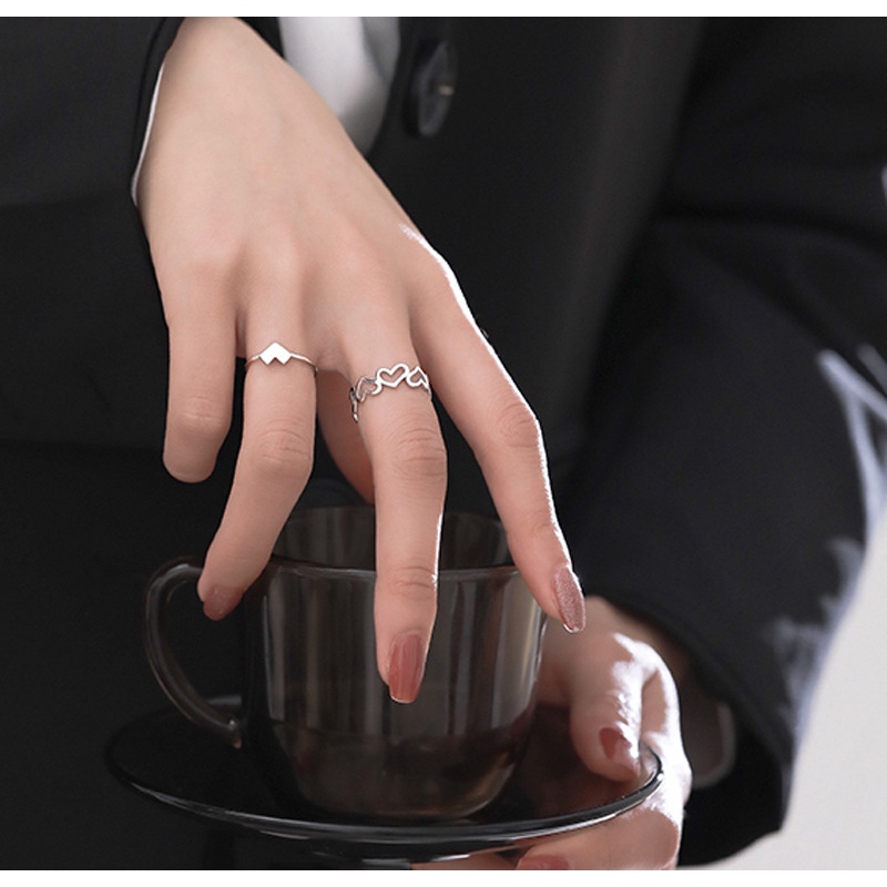 Nhẫn hở thiết kế hình trái tim thời trang