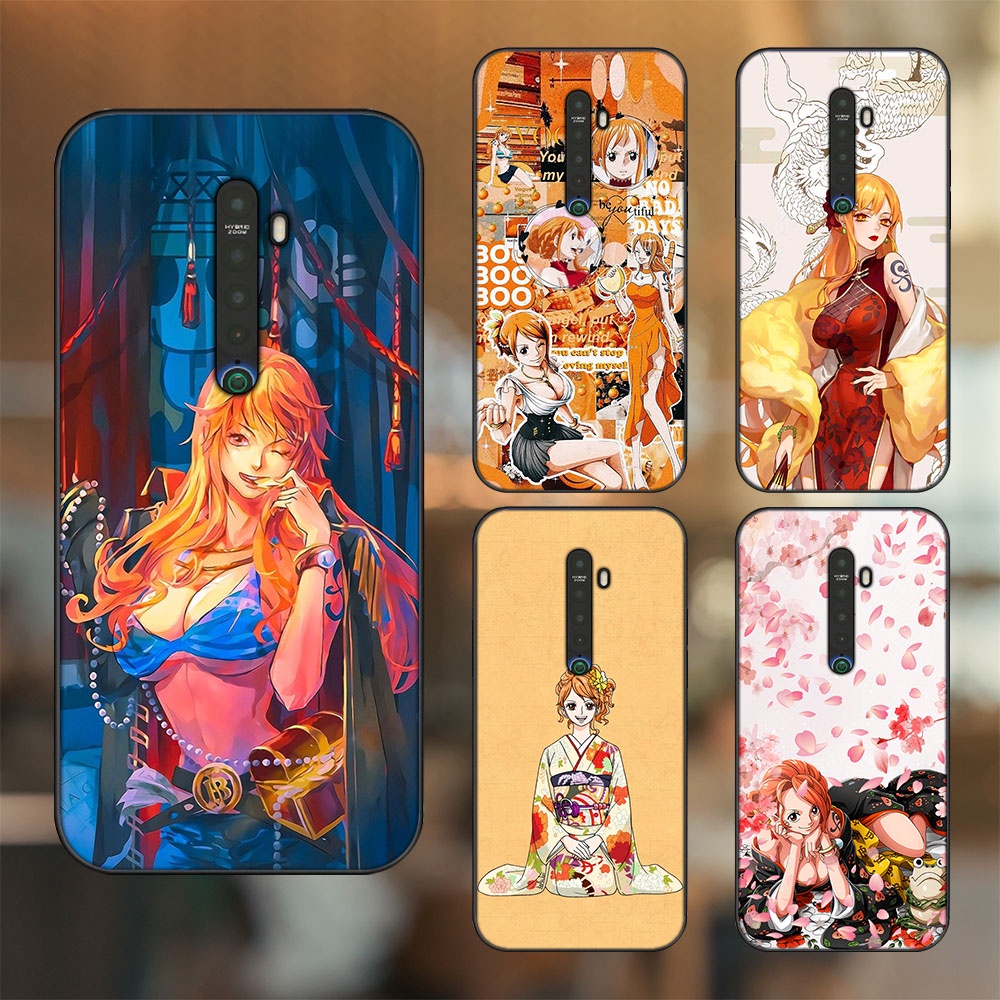Ốp lưng Oppo Reno 2 viền đen in hình Nami One Piece Đảo Hải Tặc