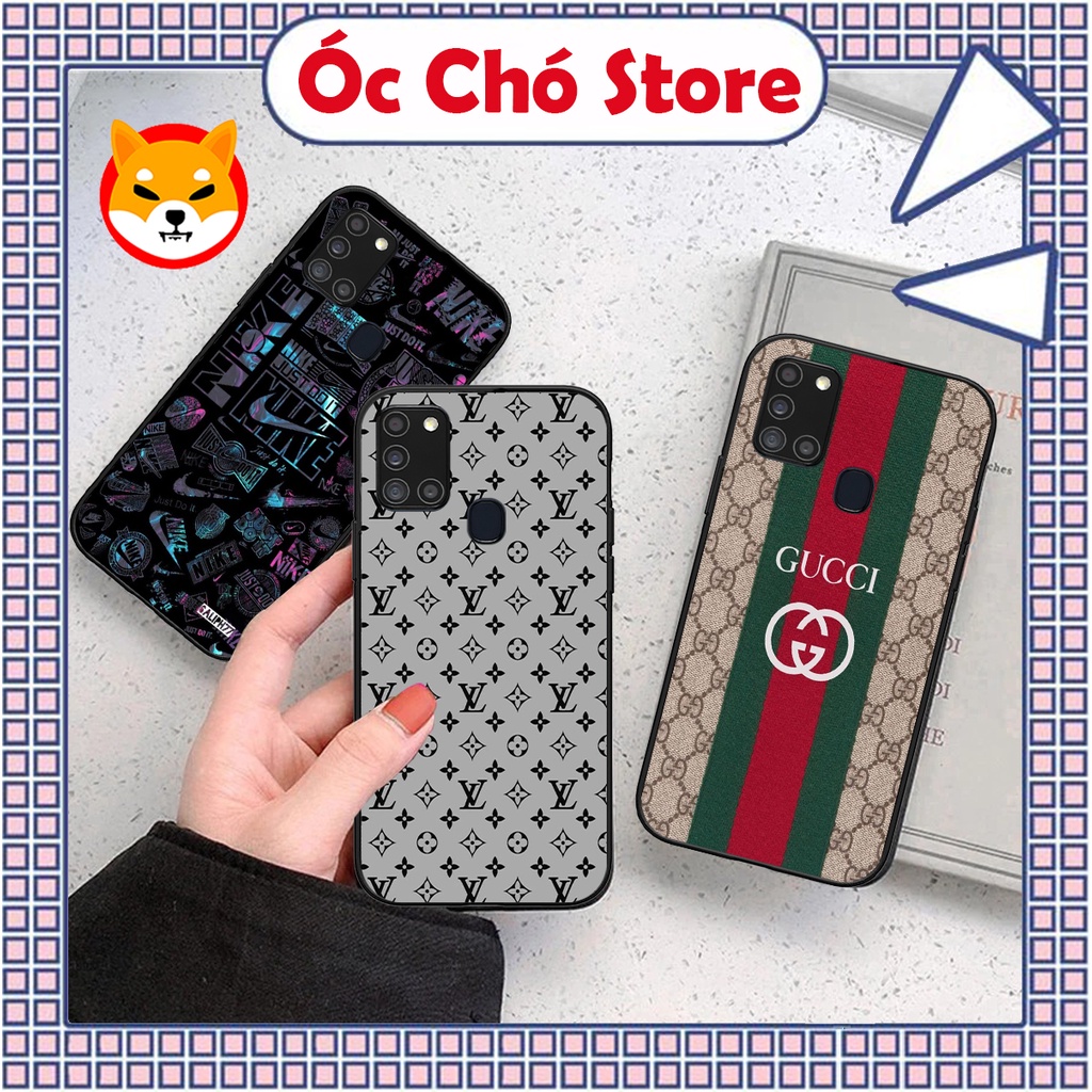 Ốp Samsung A21s bộ hình nhãn hiệu thể thao , lv , gu.cci , ny cá tính sang trọng đẳng cấp