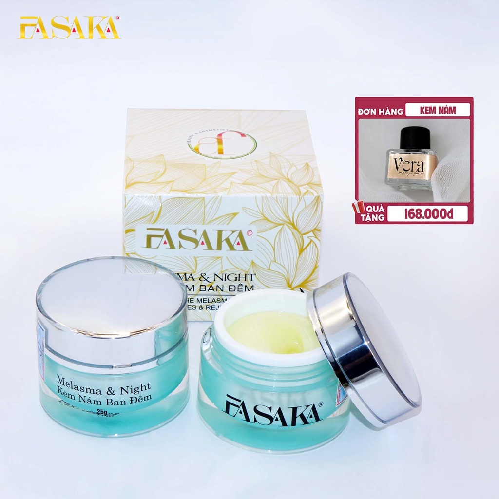 Kem Nám Ban Đêm FASAKA Giảm Thâm Nám, Dưỡng Ẩm, Làm Sáng, Chiết Xuất Từ Thiên Nhiên 25g - Chính Hãng