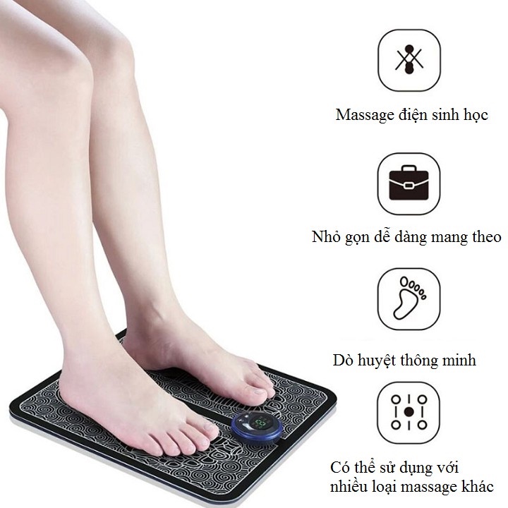 Máy massage xung điện thảm massage chân giúp lưu thông khí huyết giảm tê chân làm thon gọn bắp chân