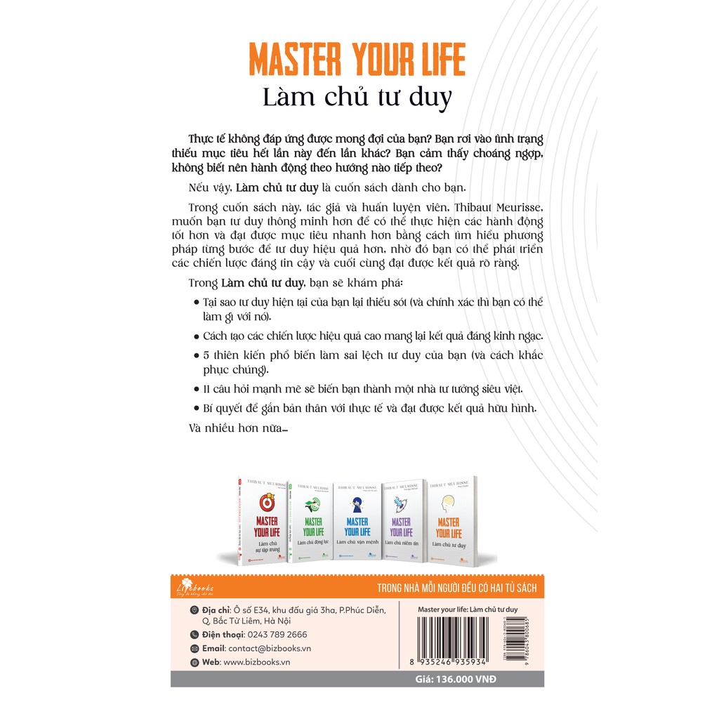 [LIFEMC11SA -10% đơn 99K] Sách Bizbooks - Master your life - Làm chủ tư duy