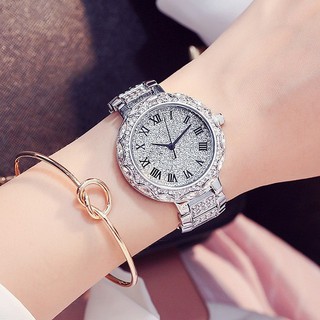 Đồng hồ nữ đính đá dây thép DZINER NTD32 sáng trọng mặt số la mã LINDO
