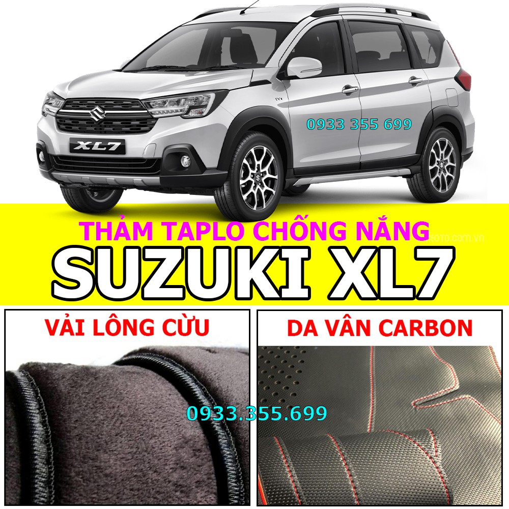 Thảm Taplo SUZUKI XL7 bằng Nhung lông Cừu hoặc Da vân Carbon