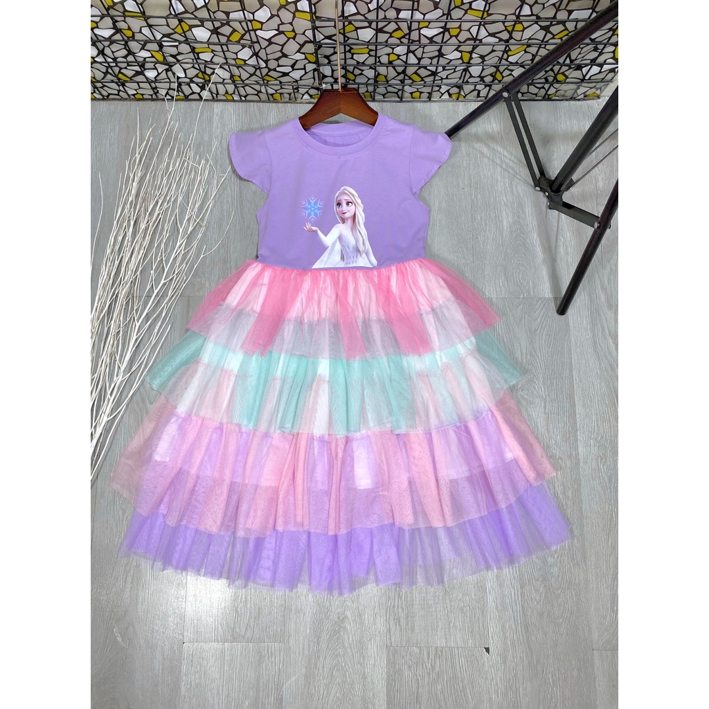 Váy công chúa Elsa tầng cho bé từ 15-40kg cực điệu