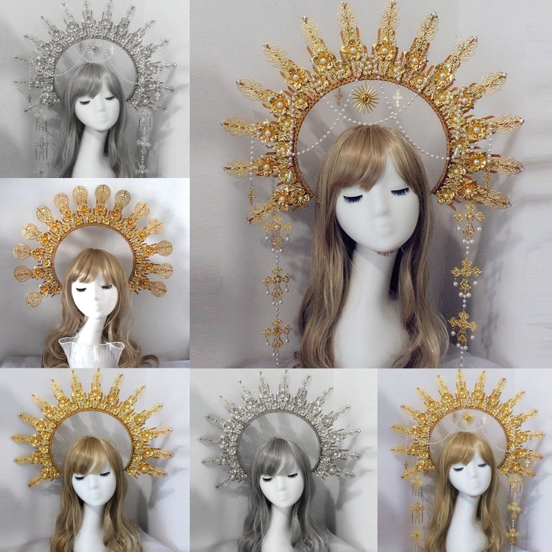 Túi Chất Liệu Tự Làm Hình Vương Miện Ngọc Trai baroque tiara lolita gothic Thủ Công Đóng Gói Làm Quà Sinh Nhật