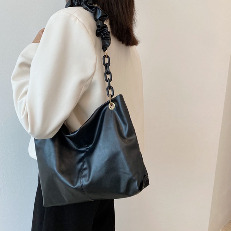 Túi Xách Da PU Kẹp Nách Phối Dây Xích Thời Trang Cho Nữ