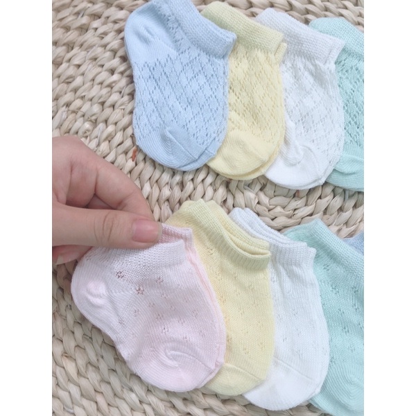 Set 5 đôi tất lưới hè nằm điều hoà cho bé trai/bé gái từ sơ sinh đến 2 tuổi