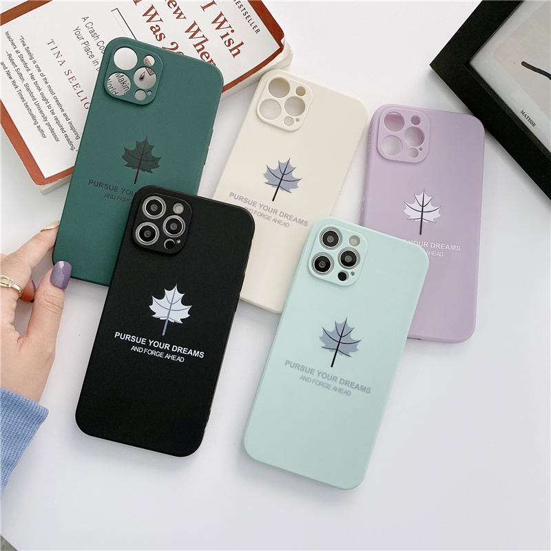 iPhone 11 12 Pro Max Side Cube Straight Side TPU Case Phone Cover