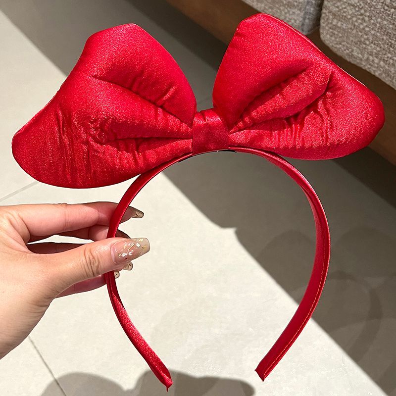 Băng Đô Nơ Đỏ Cỡ Lớn Thời Trang Thu Đông 2022 Dễ Thương Cho Nữ