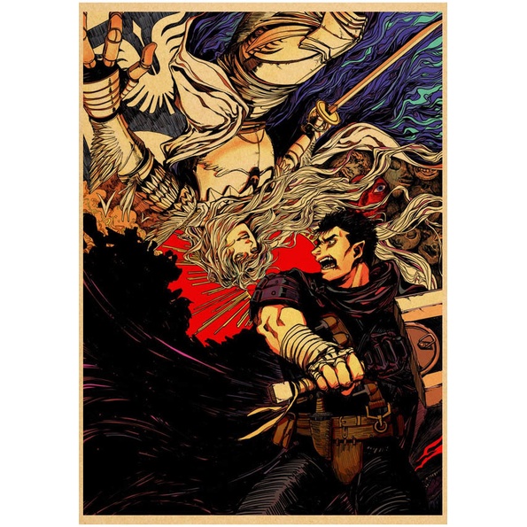 Poster Treo Tường Trang Trí In Hình Nhân Vật Hoạt Hình Berserk