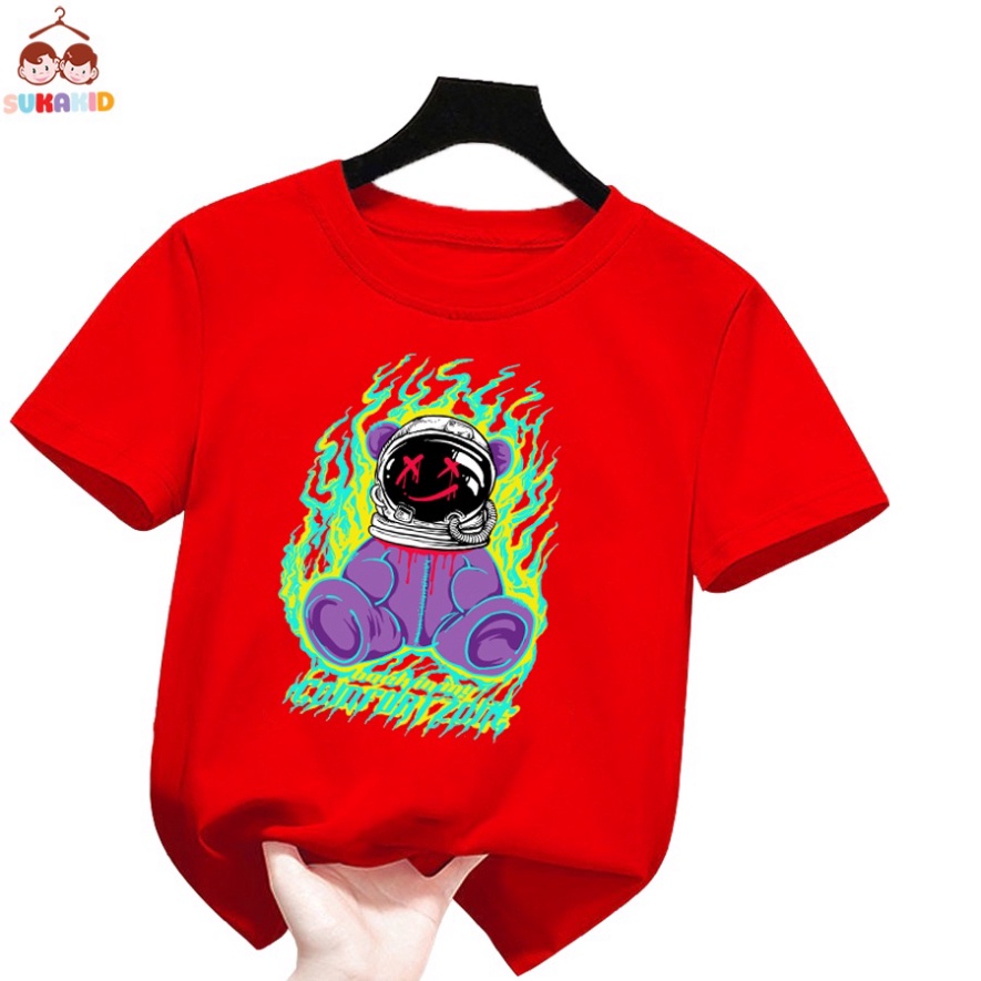 Áo thun hình gấu comfoat Bé trai và gái.áo cho bé từ 6kg-30kg.AL54.