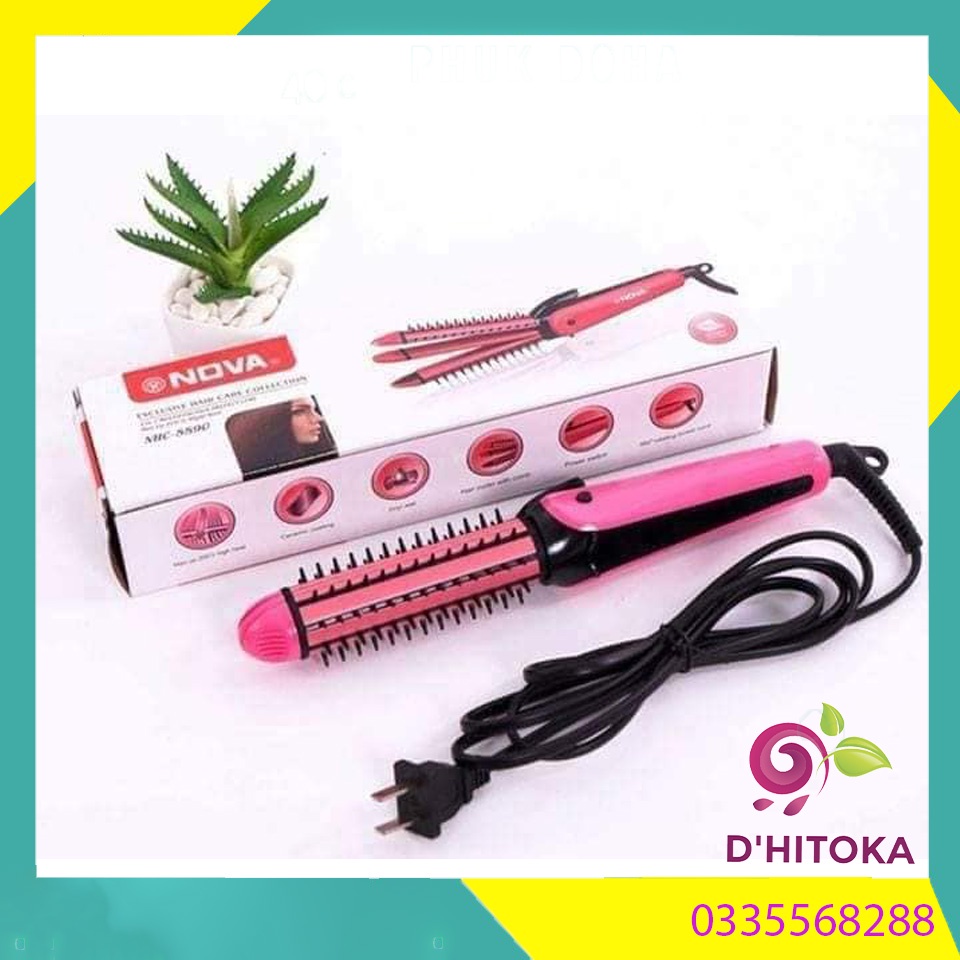 LƯỢC ĐIỆN NOVA 3IN1 Máy Uốn Duỗi Bấm 3in1 Nova 8890 DC35