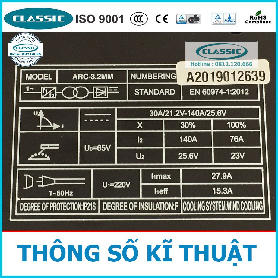 Máy hàn que điện tử mini Classic mã ARC-3.2MM