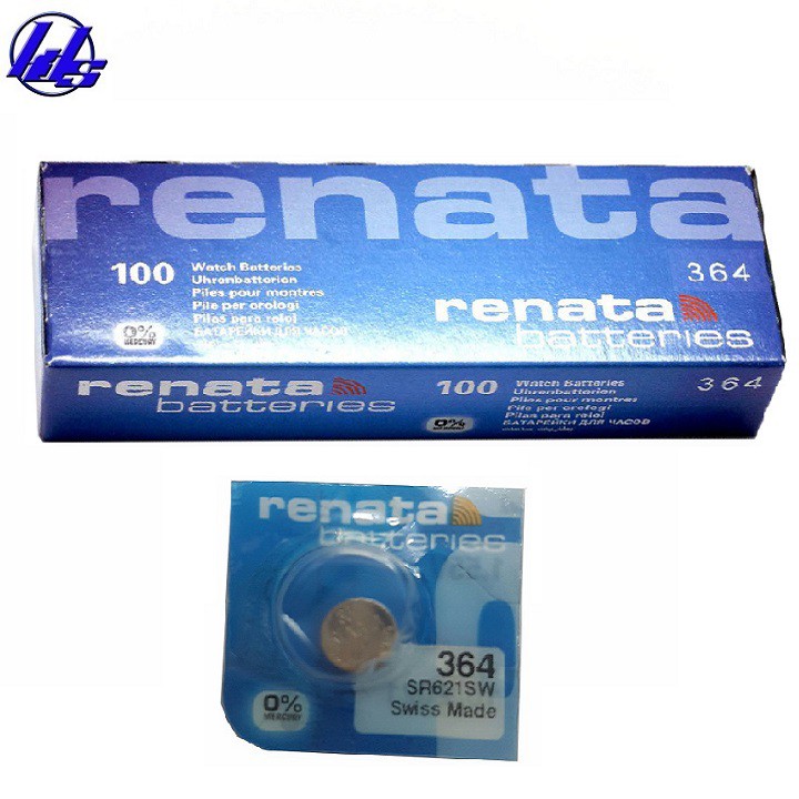 Pin đồng hồ 364 SR621SW Renata silver oxide 1.55V chính hãng Thụy Sĩ - Vỉ 1 viên