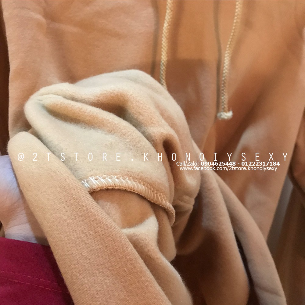 [Mã 12FASHIONSALE1 giảm 10K đơn 50K] ÁO NỈ BÔNG CÓ NÓN HOODIE TRƠN TÚI TRƯỚC UNISEX (KEM TAN)