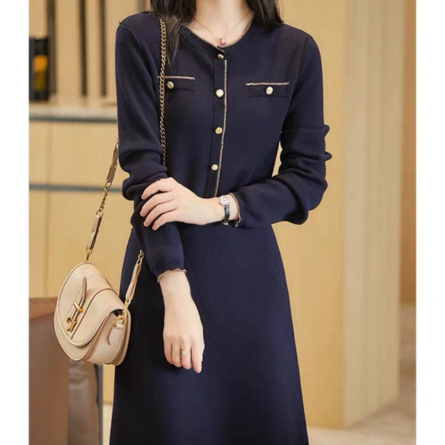 Váy dài tay len cao cấp