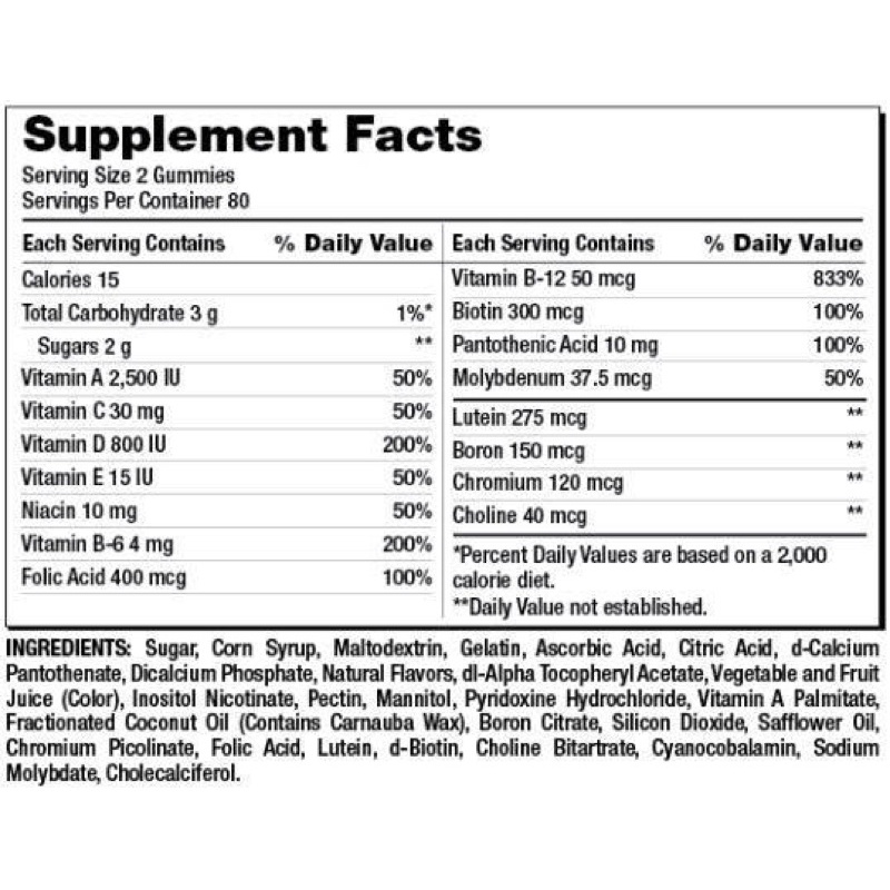 KẸO DẺO BỔ SUNG VITAMIN ADULT MULTIVITAMIN GUMMIES 160V CỦA MỸ