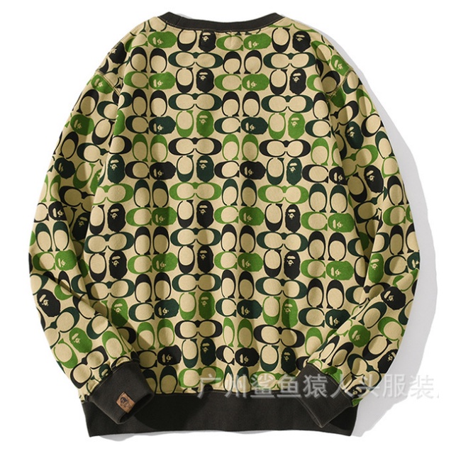Áo Sweater BAPE Ngụy Trang Cổ Tròn Cho Nam Và Nữ
