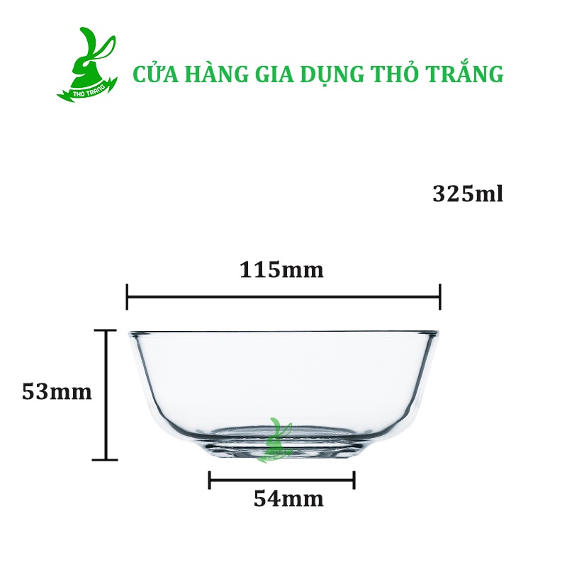 Ảnh thật  Tô Thủy Tinh Bầu Cao Cấp Union Glass Nhập Khẩu Thái Lan .