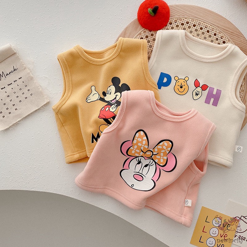 Áo khoác nỉ lông cừu in họa tiết hoạt hình phong cách Hàn Quốc thời trang dành cho trẻ em