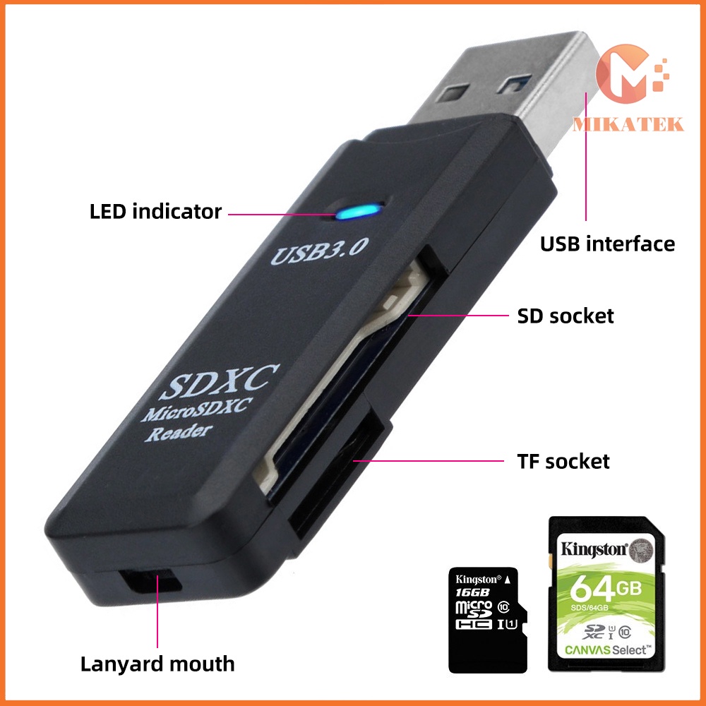 USB 3.0 Đa Năng Thông Minh Đầu Đọc Thẻ Nhớ Adapter Mini CardReader Cho Micro SD/TF Máy Tính Laptop