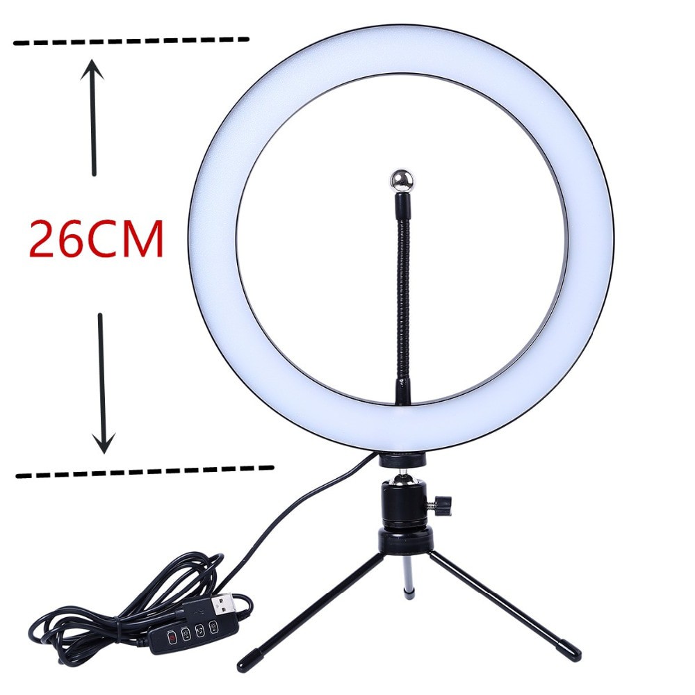 Vòng Đèn Led Halo 10 Inch 120 Bóng + Giá Đỡ Điện Thoại + Gậy Ba Chân Mini