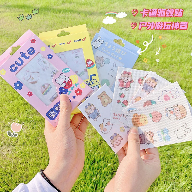 Set 6 miếng dán sticker chống muỗi và côn trùng đốt tiện lợi, Miếng dán đuổi muỗi an toàn họa tiết dễ thương