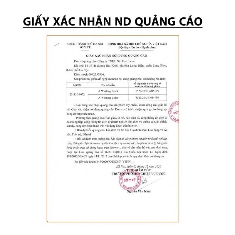 {Cam Kết Chính Hãng} ❤Hoàn Tiền 200% nếu không phải hàng công ty❤Dầu Gội Phủ Bạc Sin Hair Nhật Bản 500ml màu Đen