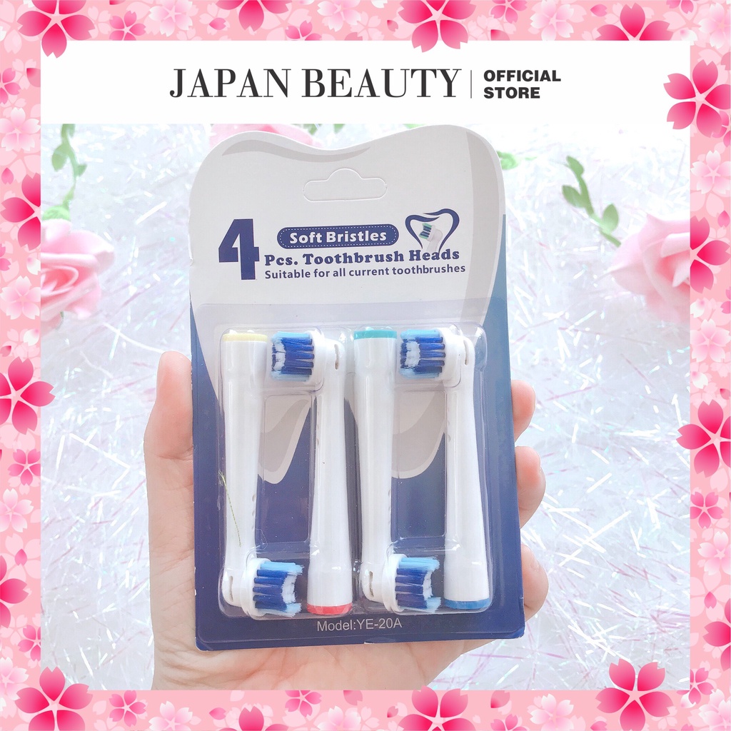 Sét 4 chiếc đầu bàn chải thay thế của Oral-B Braun Hàng nội địa Nhật Bản
