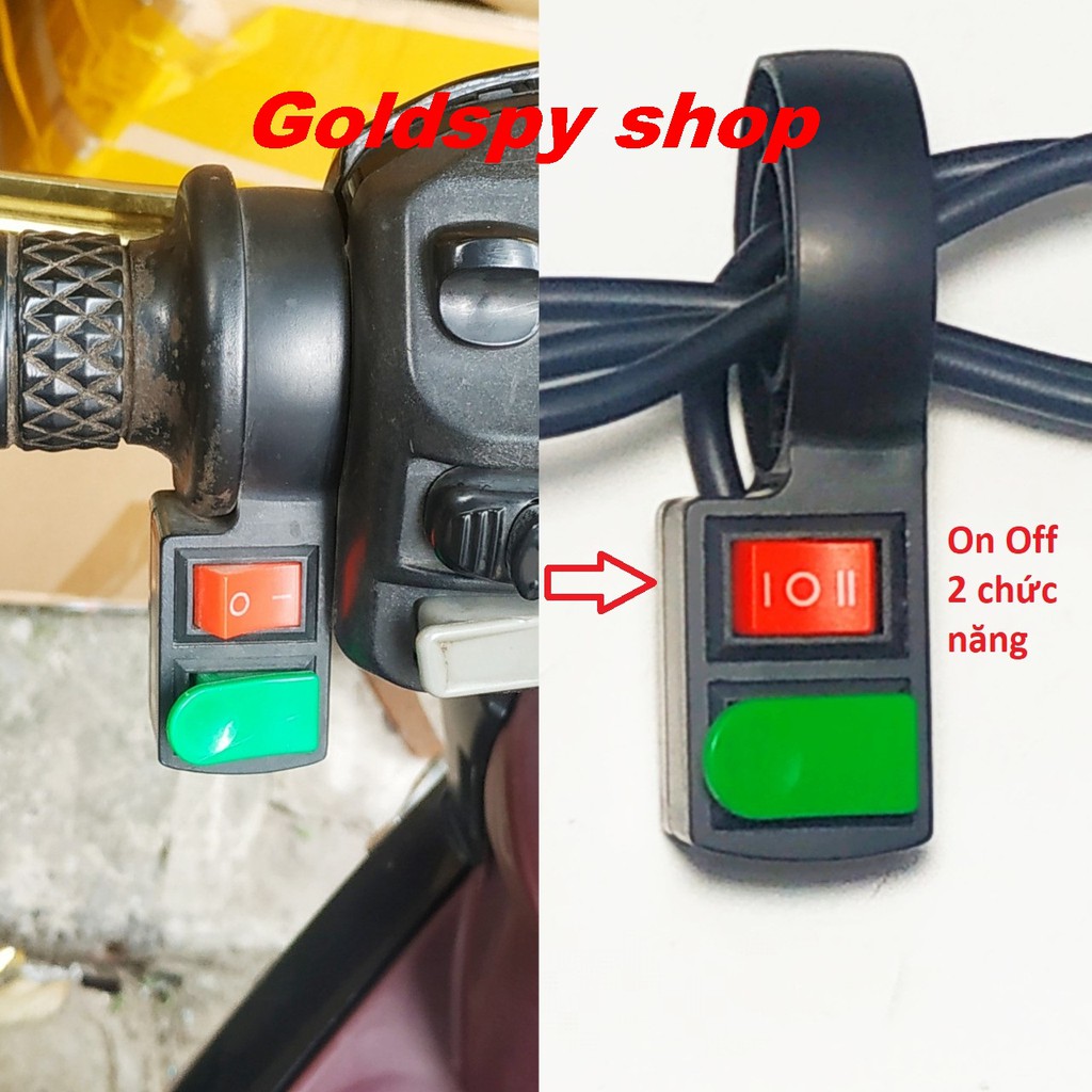 Cùm công tắc 2 nút gắn tay lái On/Off + Passing hoặc còi (mẫu một)