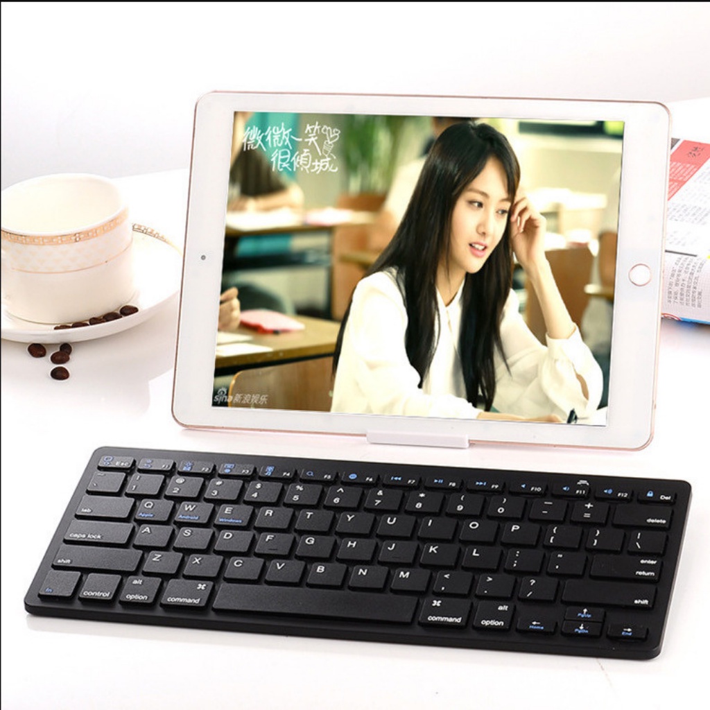 Bàn phím không dây bluetooth mỏng đẹp phím ấn nhẹ dùng cho Điện thoại - Máy tính bảng - Laptop...BỜM CASE