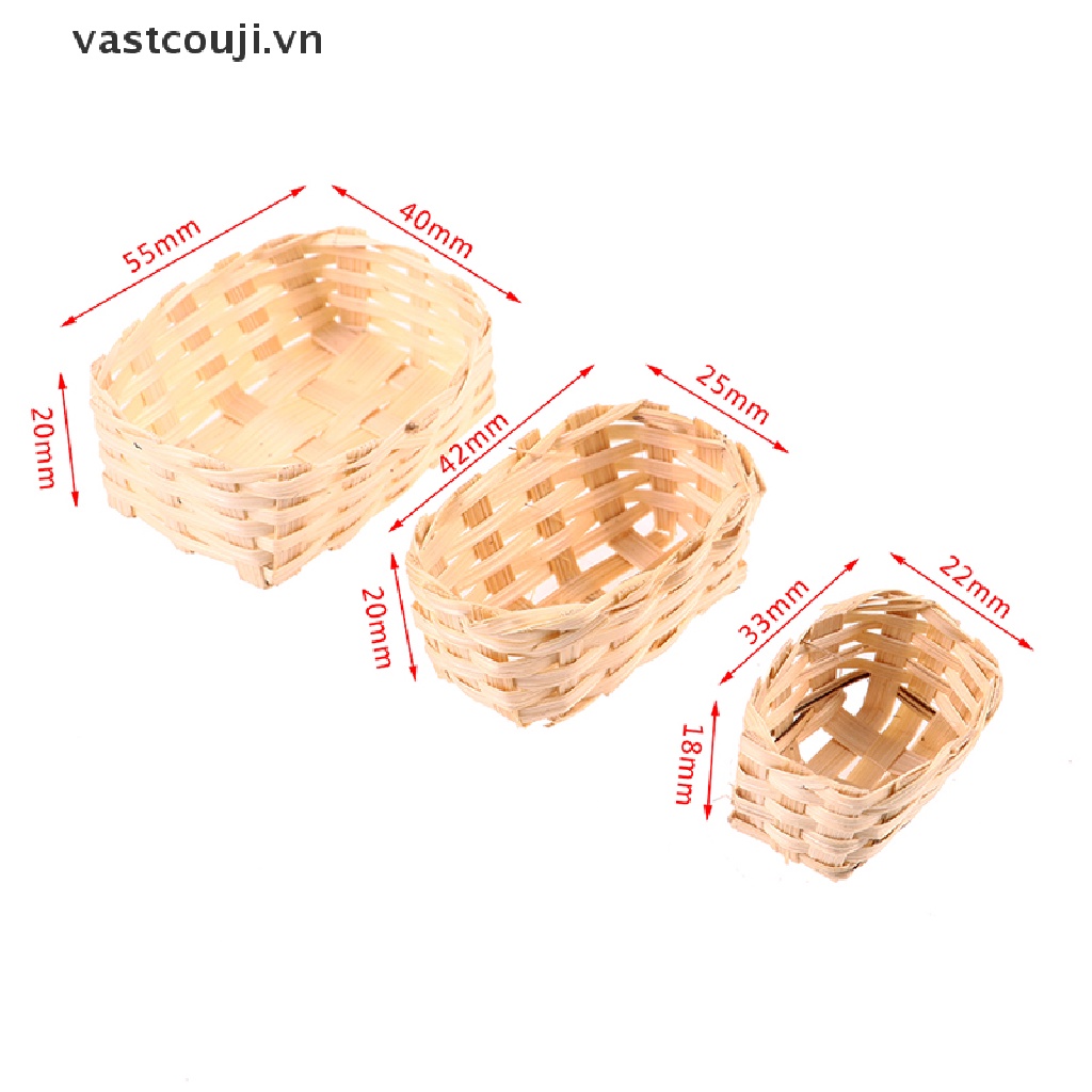 Giỏ Tre Mini Đựng Thức Ăn Tỷ Lệ 1: 12 Trang Trí Nhà Búp Bê
