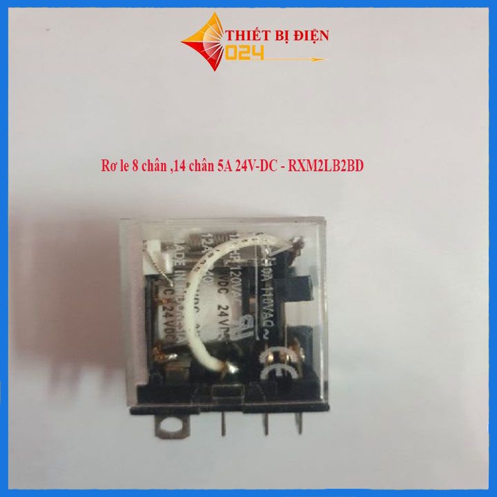 Rơ le trung gian rơle kiếng  24V  đế 8 chân 14 chân