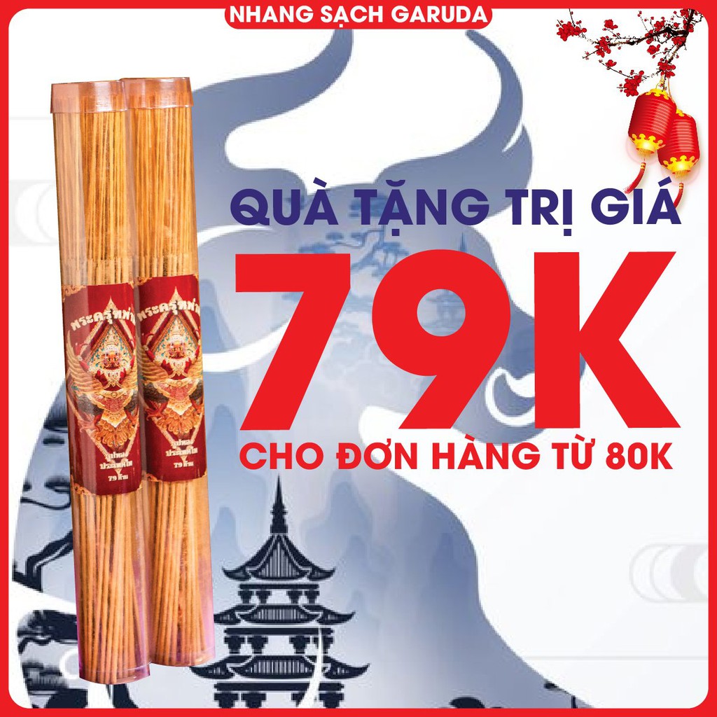 Combo 2 hộp nhang thần tài Garuda, không độc, ít khói, đốt nhang thơm có mùi dễ chịu không gắt,tàn cuốn hình đồng xu