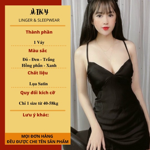 Váy ngủ 2 dây nữ HÀNG CAO CẤP Đồ ngủ nữ sexy chất liệu lụa Satin siêu mát