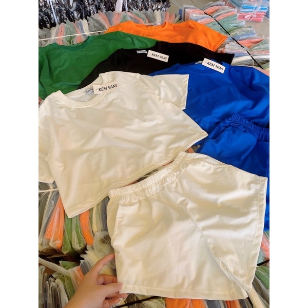 Set đùi áo thun croptop