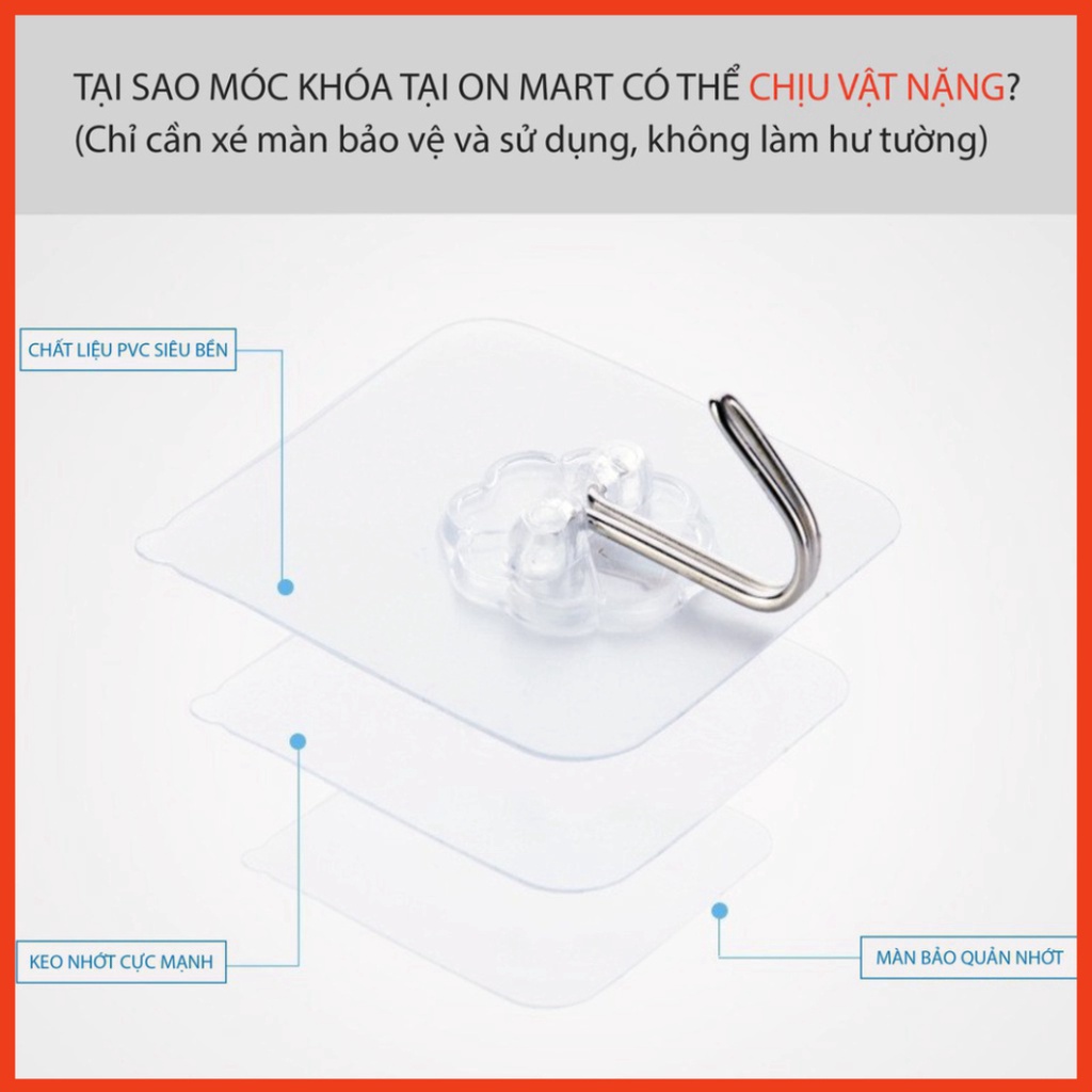 Móc thép dán tường đa năng móc treo đồ dán tường tiện lợi bám dính cực chắc