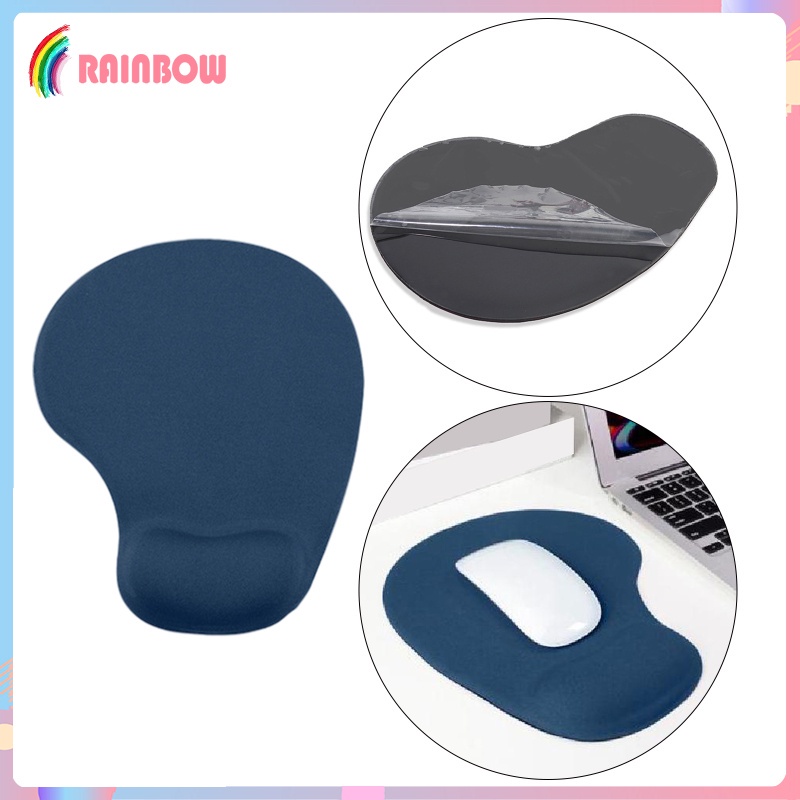 Rubber Mouse Pad, Ergonomic Anti-Slip Mat, Wrist Pad for Home Desk Laptop Computer